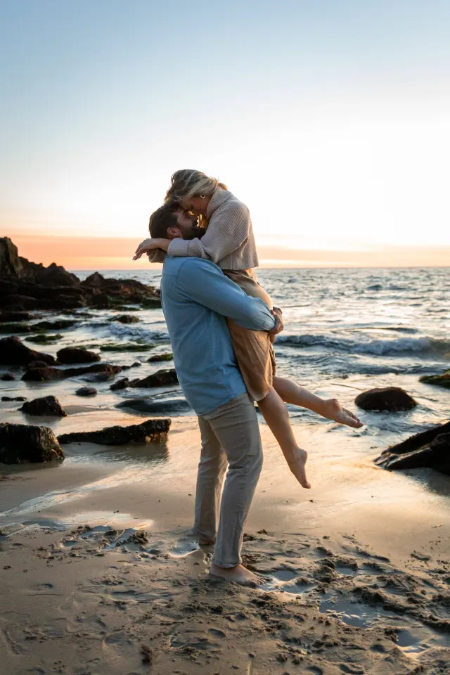 A kiss at golden hour.