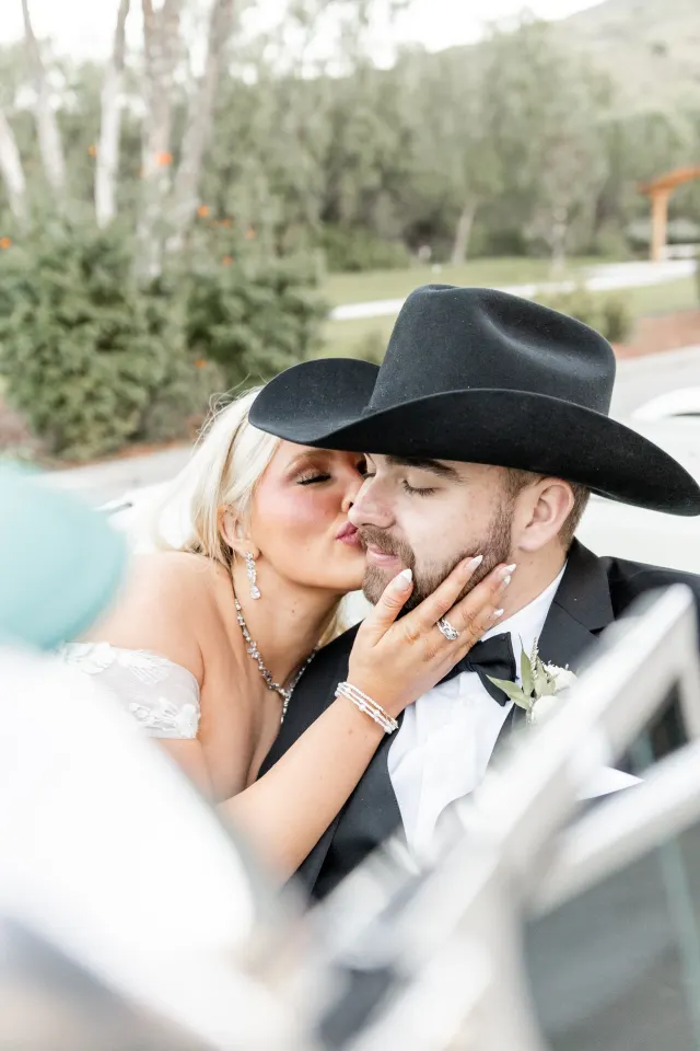 The bride in her veil.